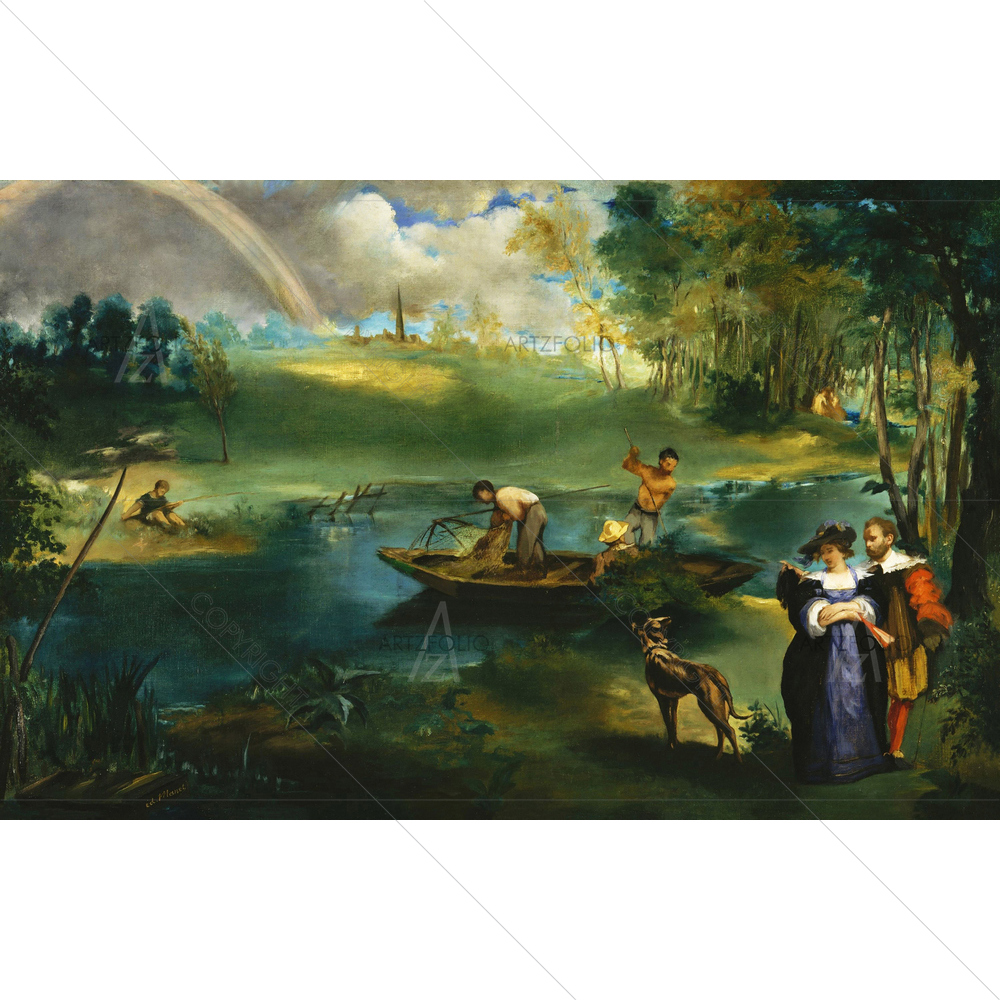 Fishing, Edouard Manet, 1862-63 — custom-size art design 5012430