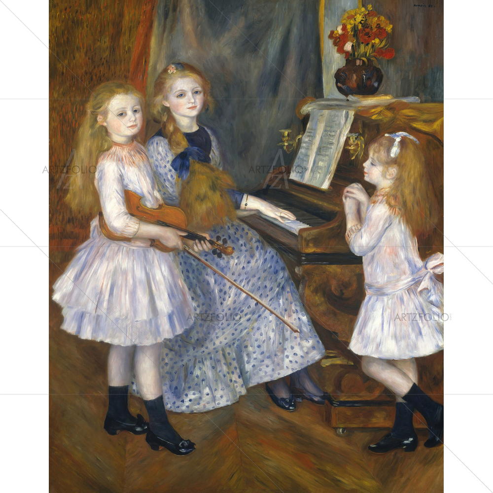 Daughters of Catulle Mendes, Auguste Renoir, 1888 — custom-size art design 5012437