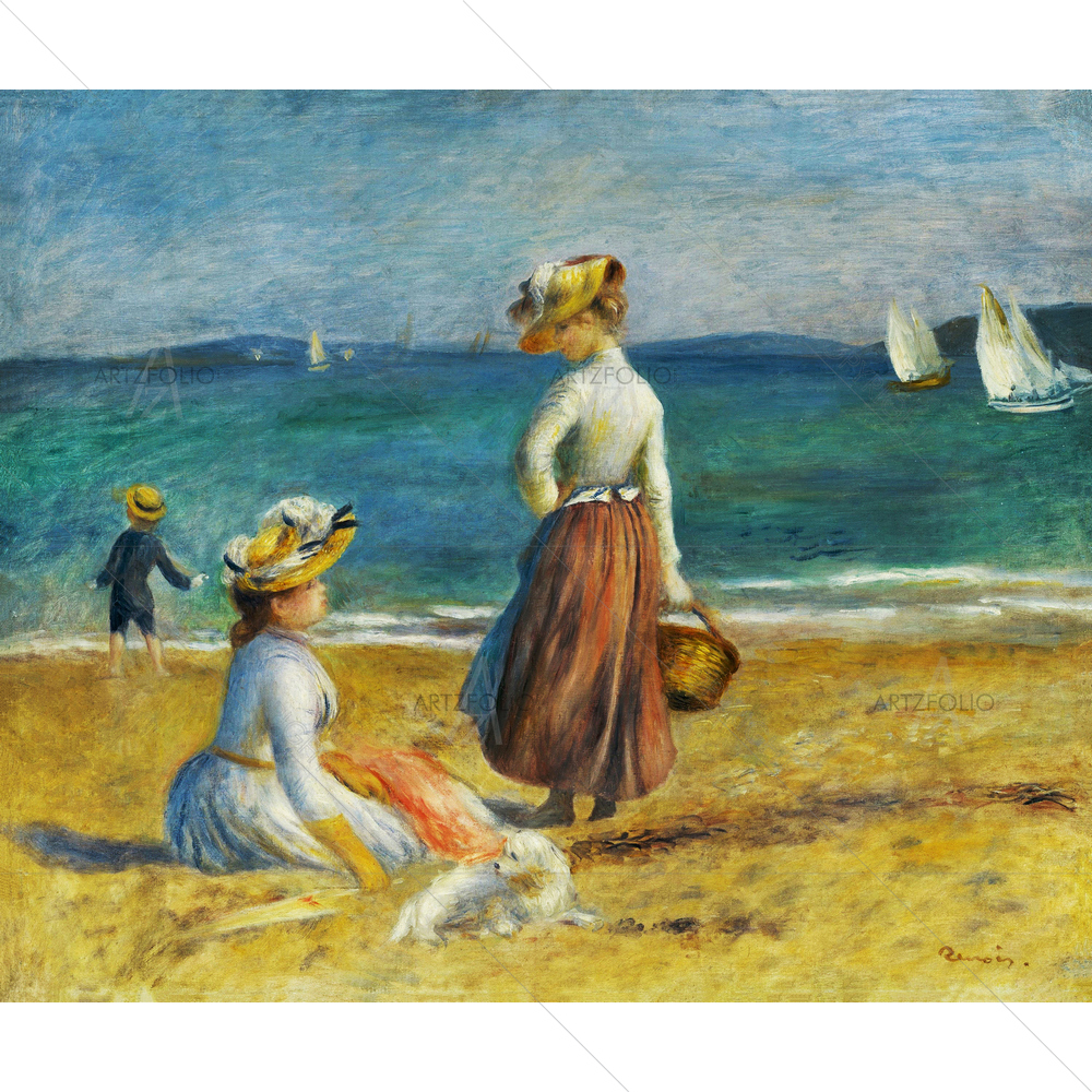 Figures on Beach, Auguste Renoir, 1890 — custom-size art design 5012440