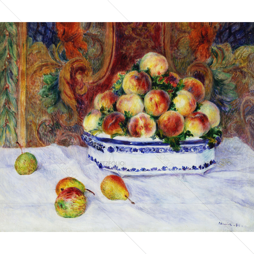 Still Life with Peaches, Auguste Renoir, 1881 — custom-size art design 5012441