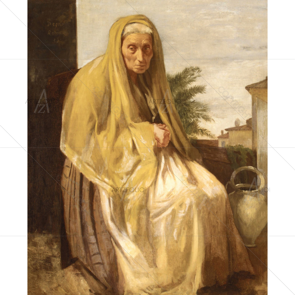 The Old Italian Woman, Edgar Degas, 1857 — custom-size art design 5012442