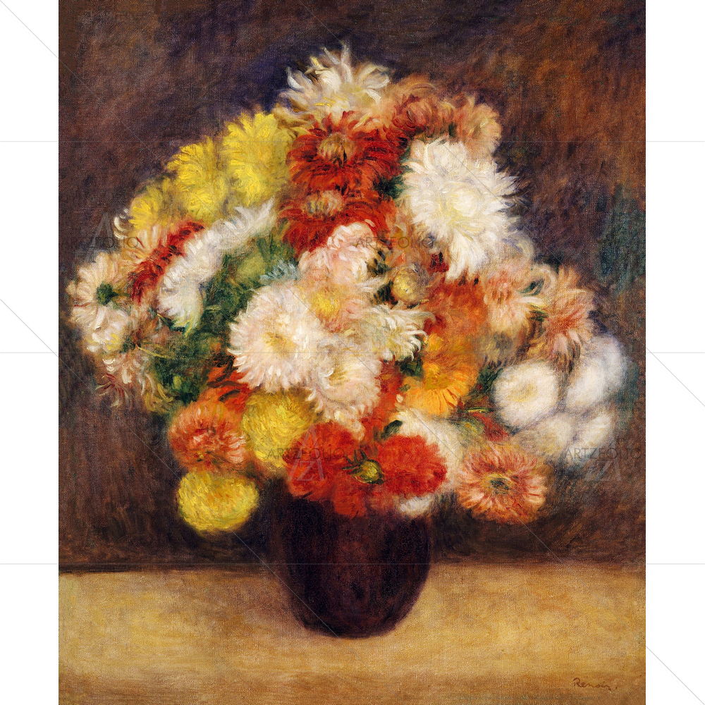 Bouquet of Chrysanthemums, Auguste Renoir, 1881 — custom-size art design 5012444