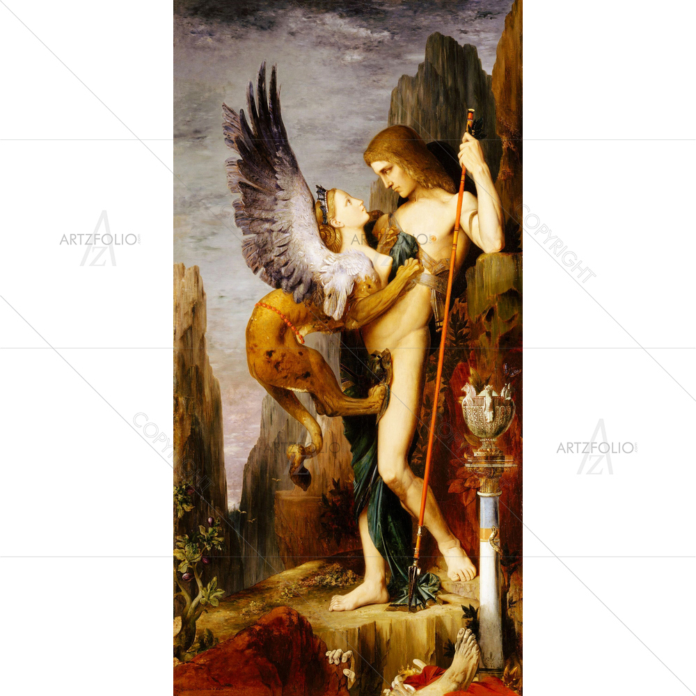 Oedipus and Sphinx, Gustave Moreau, 1864 — Adult custom art by ArtzFolio