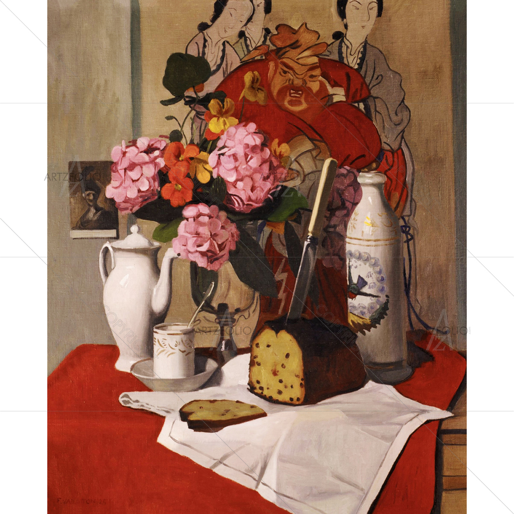Still Life with Flowers, Felix Vallotton, 1925 — Botanical custom art by ArtzFolio