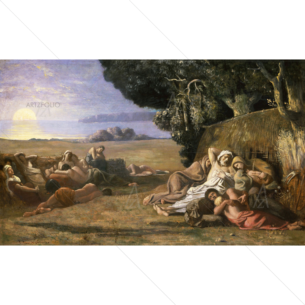 Sleep, Pierre Puvis De Chavannes, 1867-70 — Ancient custom art by ArtzFolio