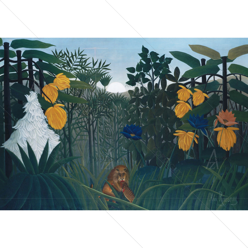The Repast of Lion, Henri Rousseau, 1907 — custom-size art design 5012454