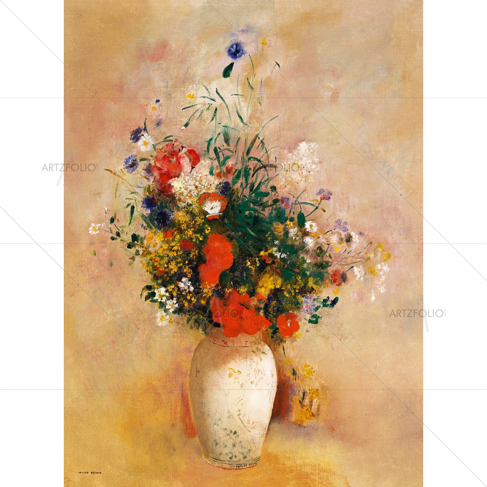 Vase of Flowers, Odilion Redon, 1906 — Botanical custom art by ArtzFolio