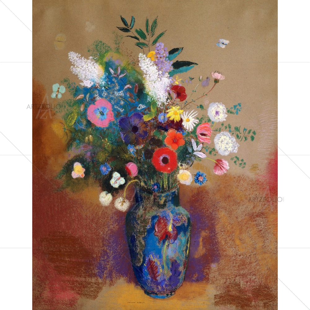 Bouquet of Flowers, Odilon Redon, 1905 — Botanical custom art by ArtzFolio