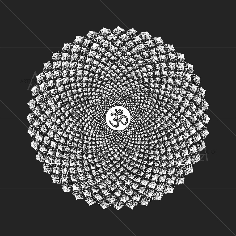 Seven Crowns Of Sahasrara Chakra Seed Om Mantra — custom-size art design 5012471