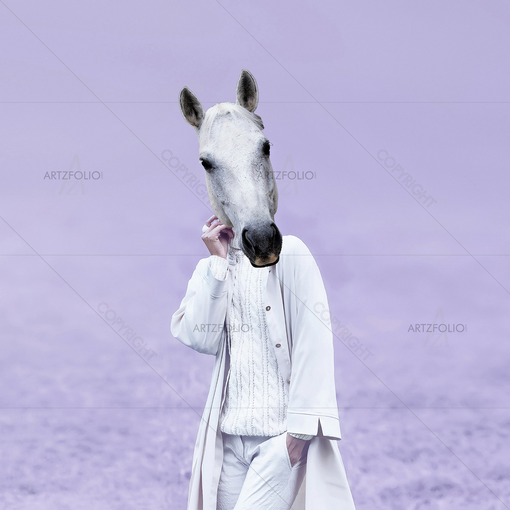 White Horse Lady — Abstract custom art by ArtzFolio