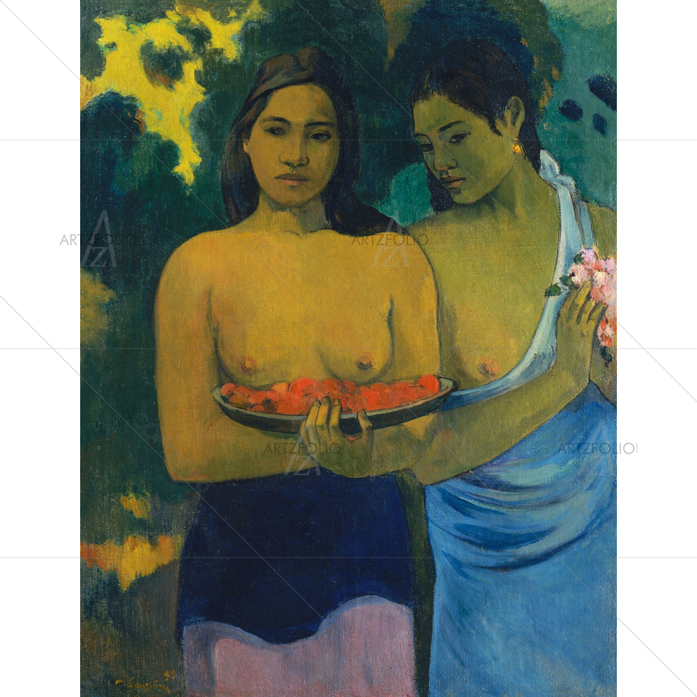 Two Tahitian Women, Paul Gauguin, 1899 — custom-size art design 5012500