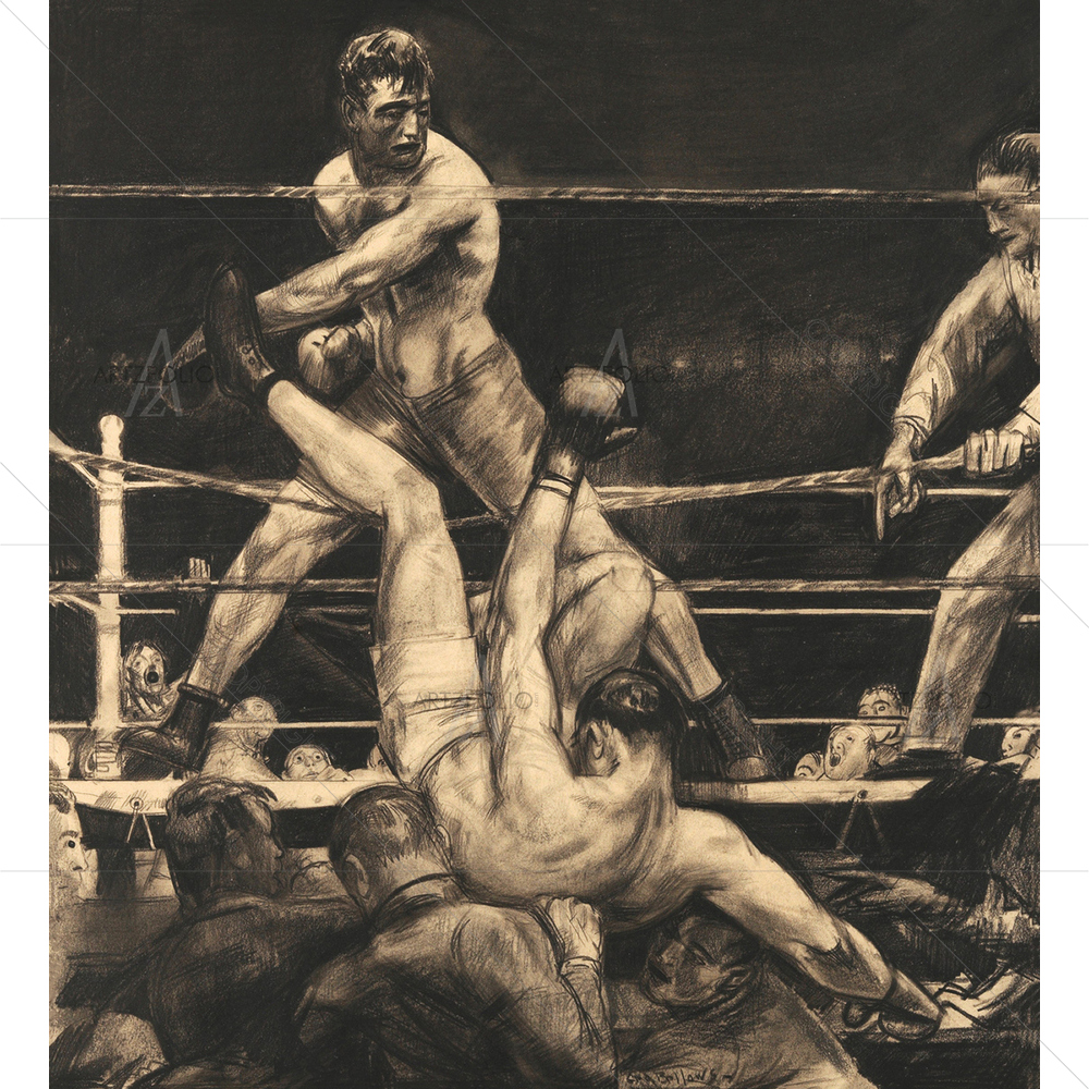 Dempsey Through The Ropes, George Bellows, 1923 — American custom art by ArtzFolio