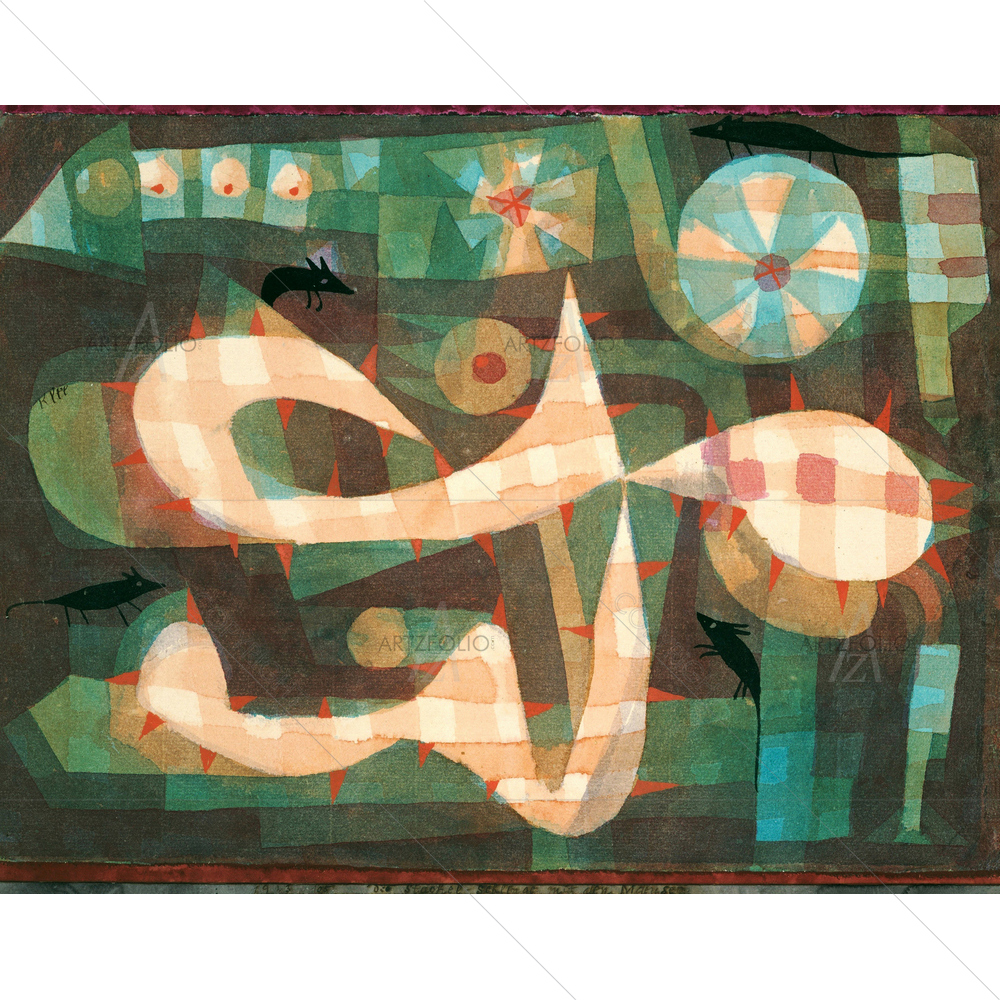 The Barbed Noose and Mice, Paul Klee, 1923 — Cubism custom art by ArtzFolio