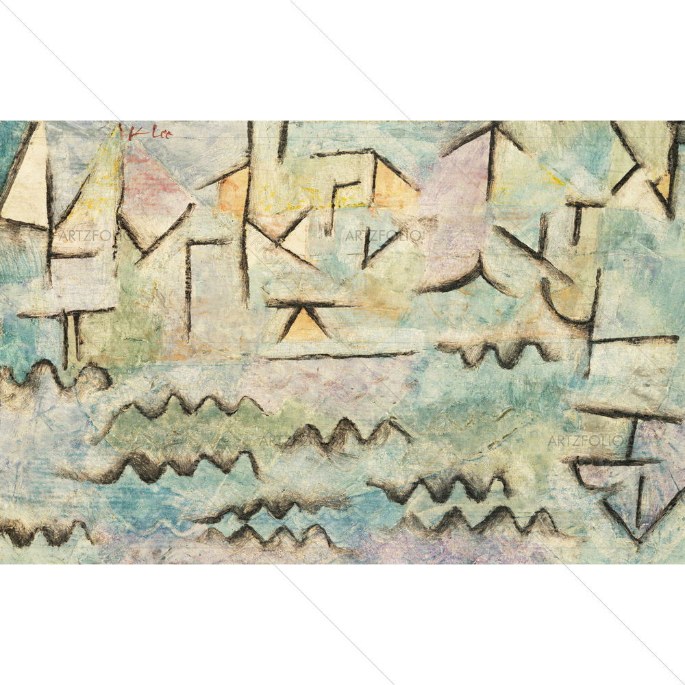 The Rhine At Duisburg, Paul Klee, 1937 — Cubism custom art by ArtzFolio