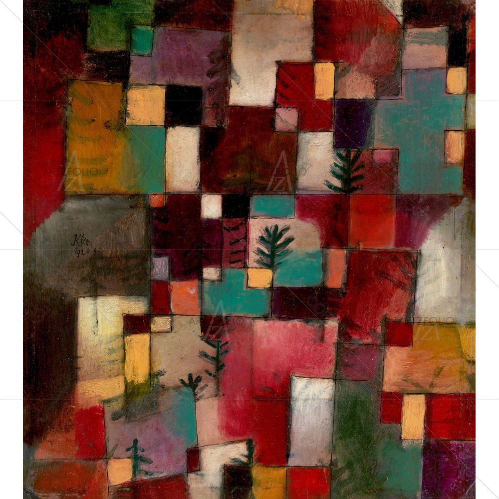 Redgreen and Violet Rhythms, Paul Klee, 1920 — Cubism custom art by ArtzFolio