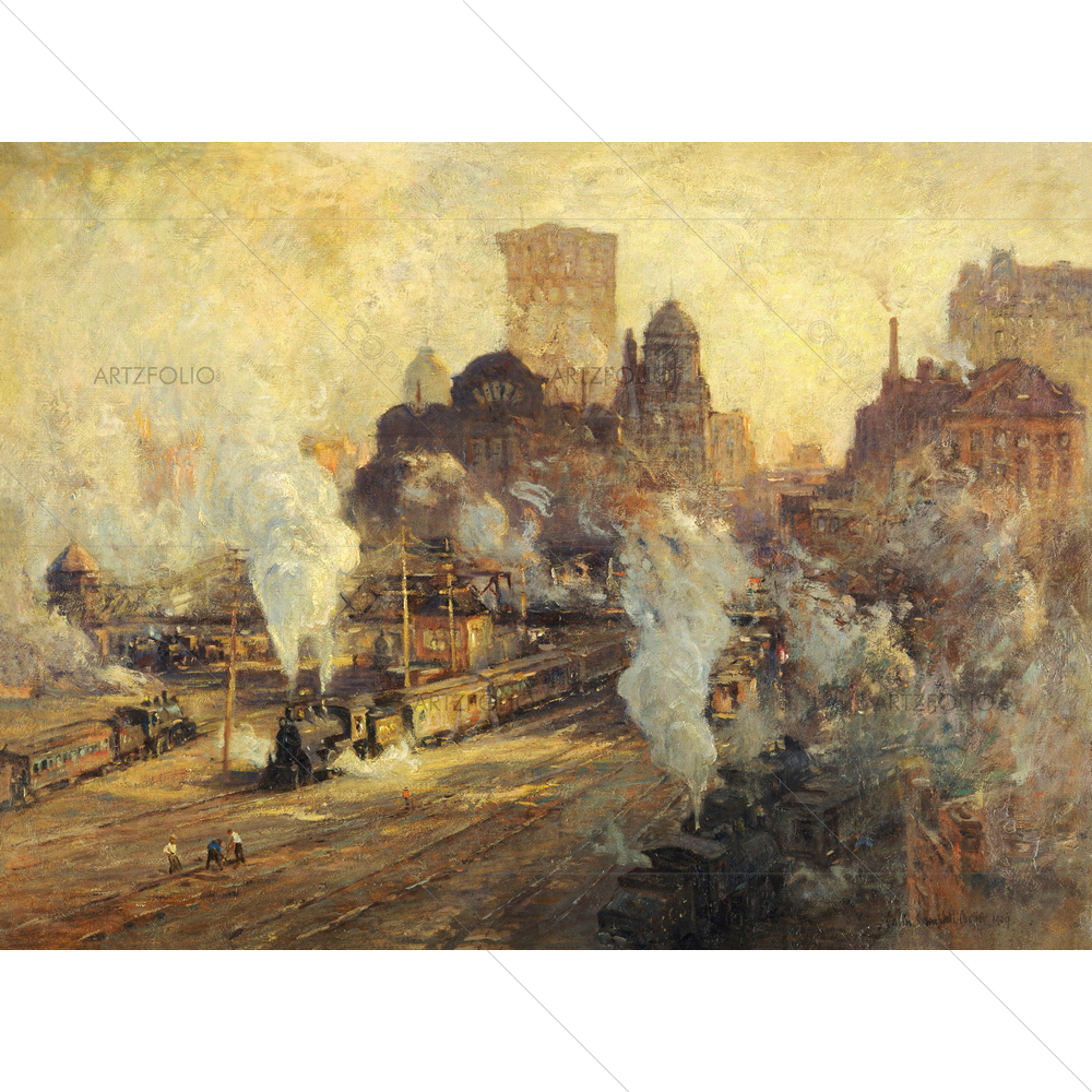 Grand Central Terminal, Colin Campbell Cooper, 1909 — American custom art by ArtzFolio