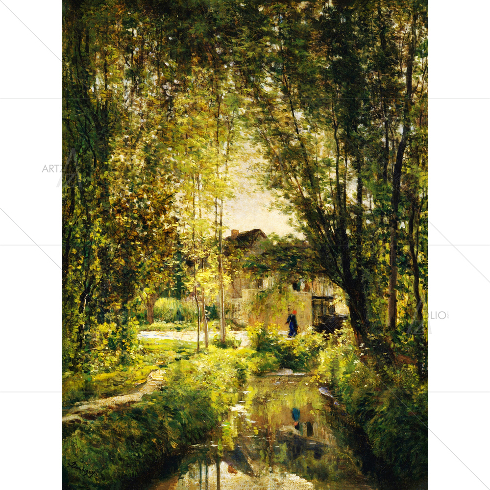 Sunlit Stream, Charles-Francois Daubigny, 1877 — custom-size art design 5012557