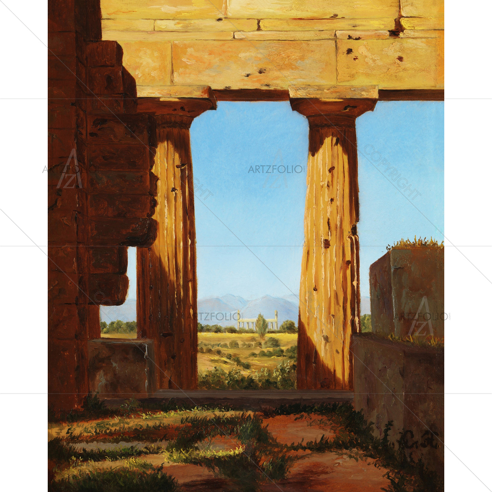 Temple of Nepture, Constantin Hansen, 1838 — Devotional custom art by ArtzFolio