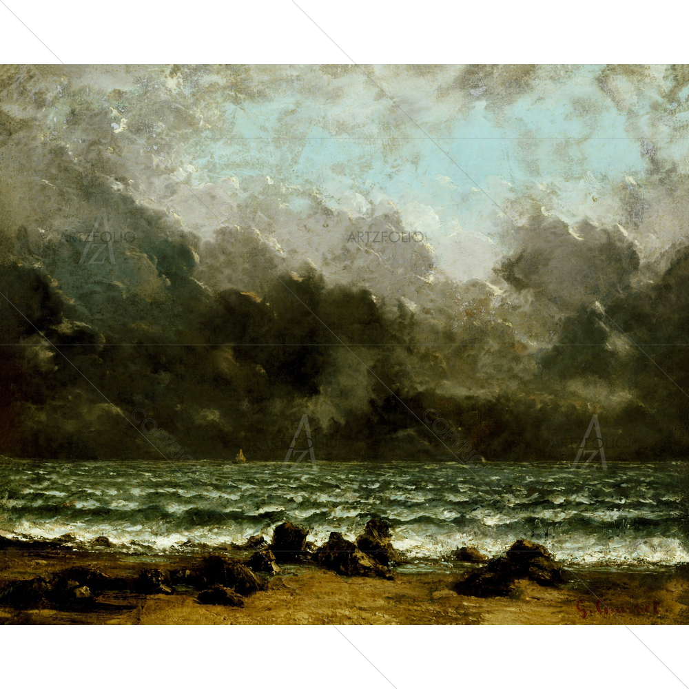 The Sea, Gustave Courbet, 1865 — custom-size art design 5012566