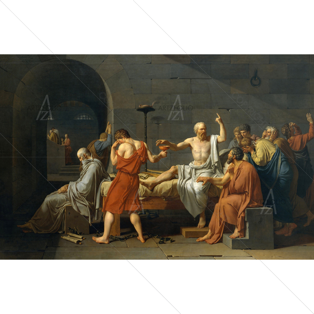 Death of Socrates, Jacques Louis David, 1787 — Devotional custom art by ArtzFolio
