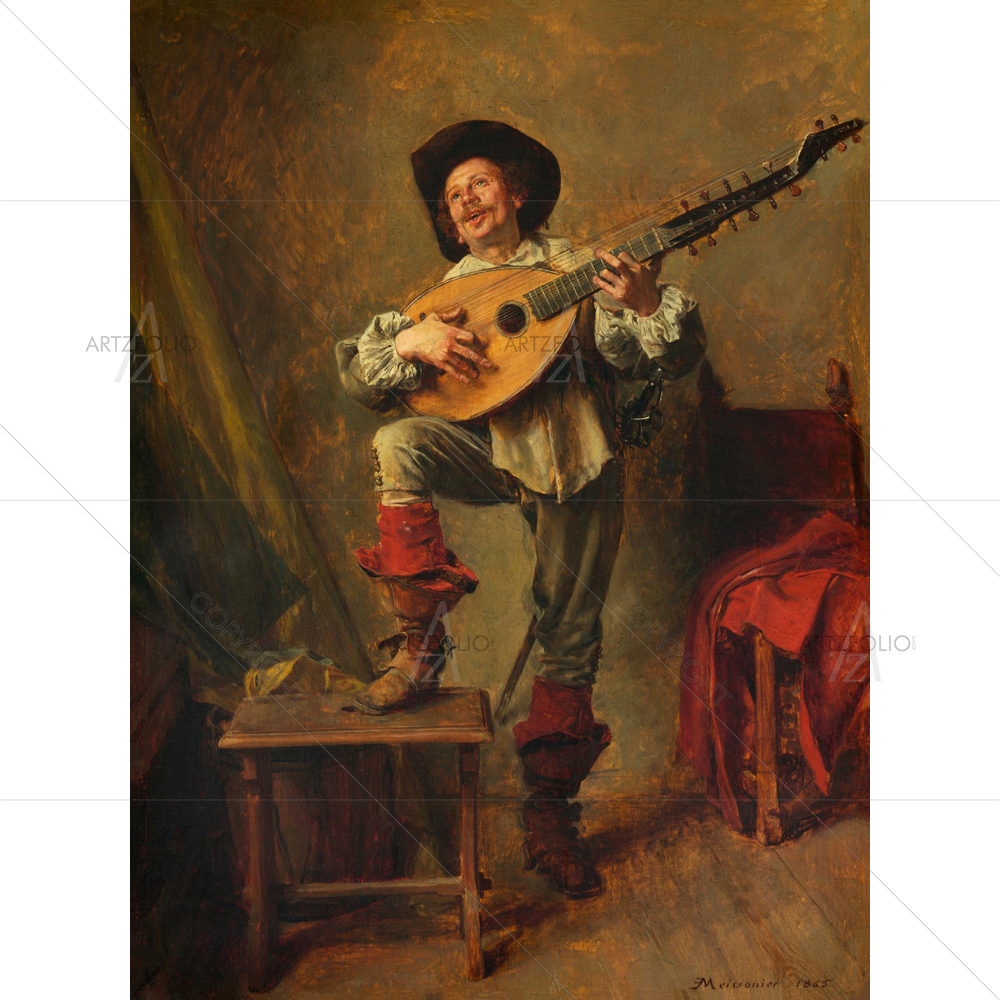 Soldiers Playing Theorbo, Ernest Meissonier, 1865 — Adult custom art by ArtzFolio