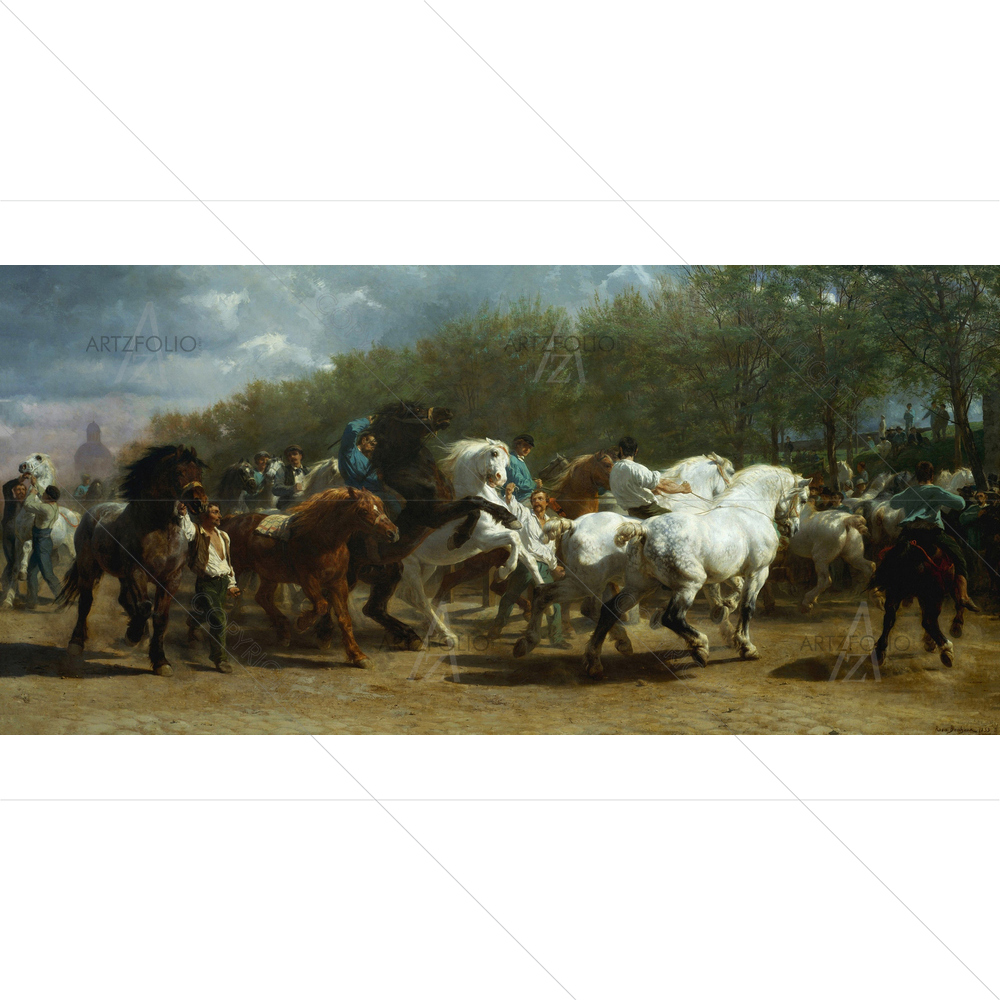 The Horse Fair, Rosa Bonheur, 1852-55 — custom-size art design 5012583