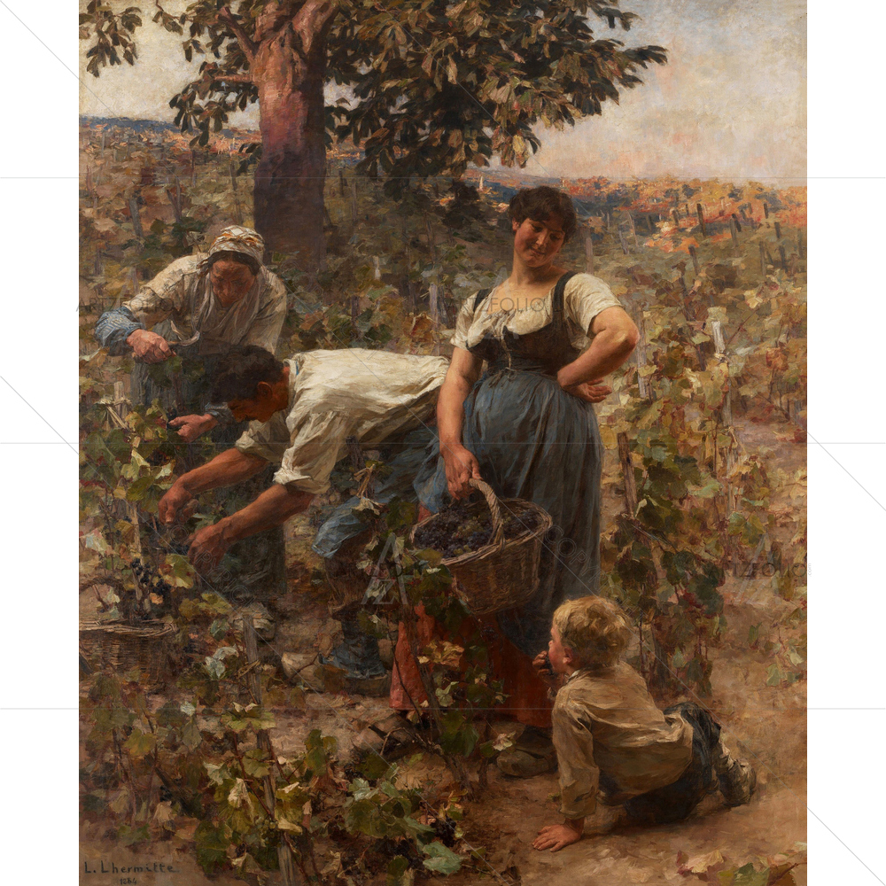 Grape Harvest, Leon-Augustin Lhermitte, 1884 — custom-size art design 5012584