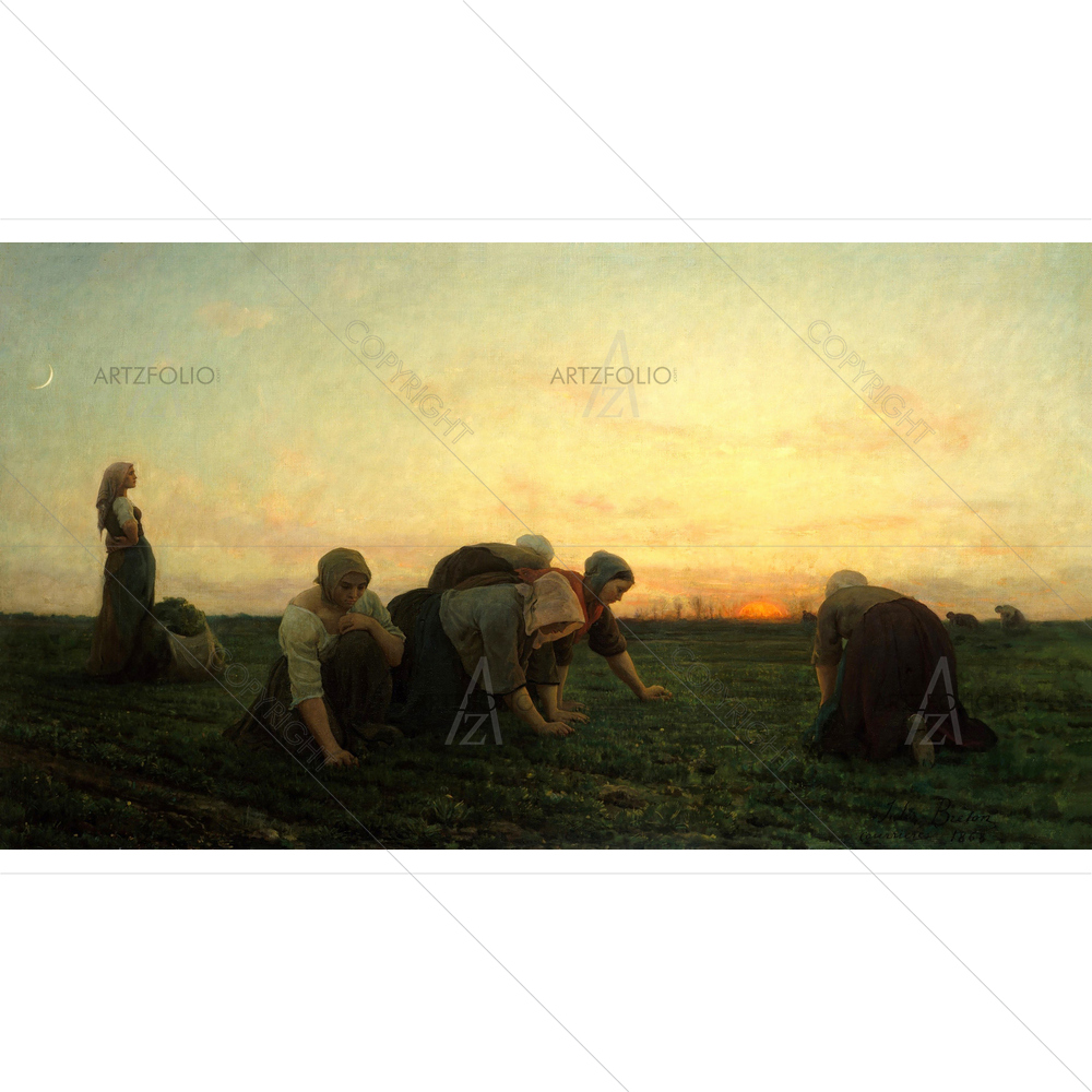 The Weeders, Jules Breton, 1874 — Adult custom art by ArtzFolio