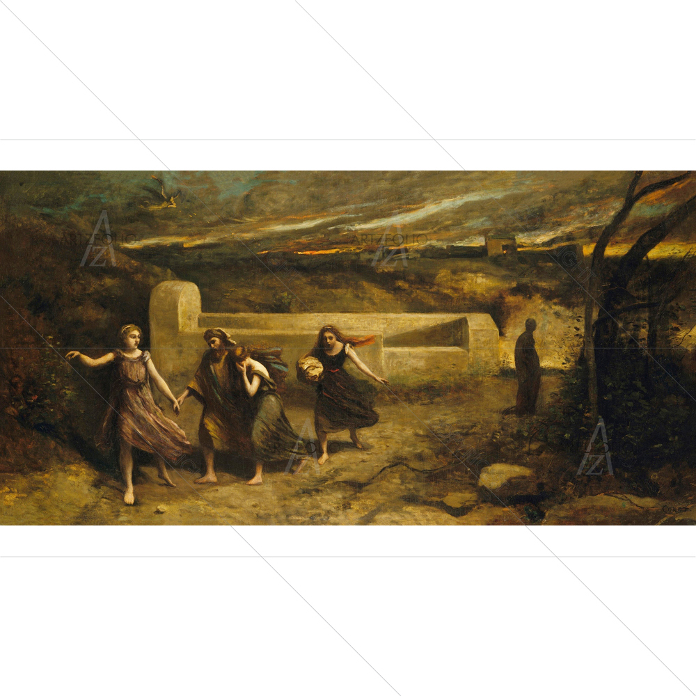 Burning of Sodom, Camille Corot, 1843-57 — Devotional custom art by ArtzFolio