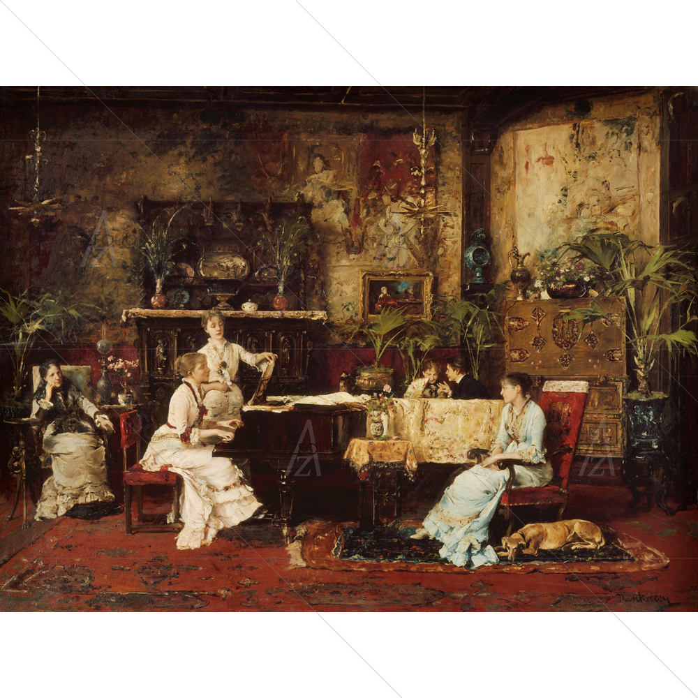 The Music Book, Mihaly Munkacsy, 1878 — custom-size art design 5012589