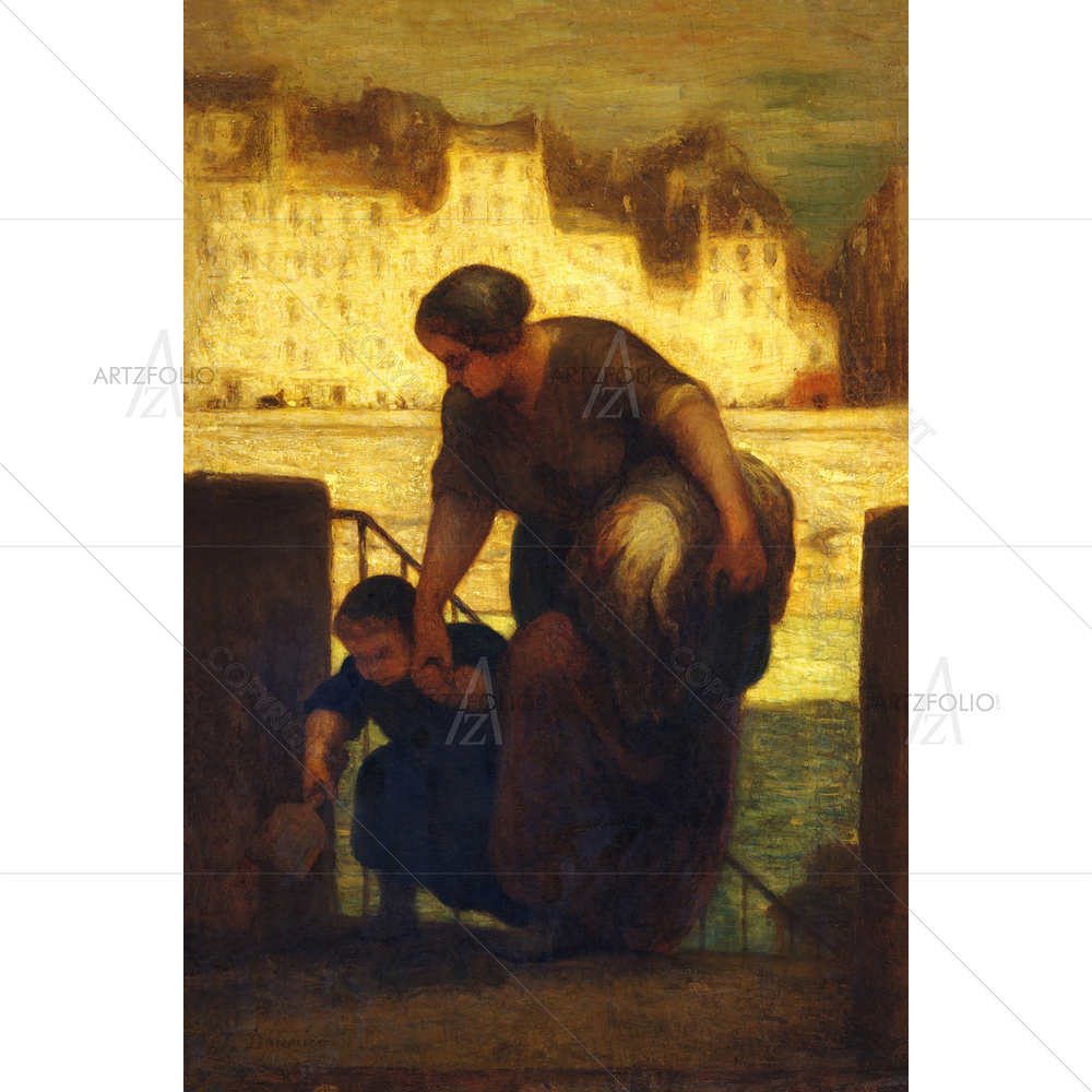 The Laundress, Honore Daumier, 1863 — custom-size art design 5012594
