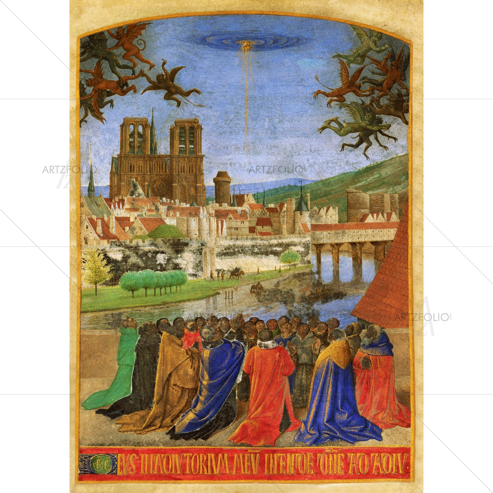 Hand of God Protecting, Jean Fouquet, 1452-1460 — custom-size art design 5012601