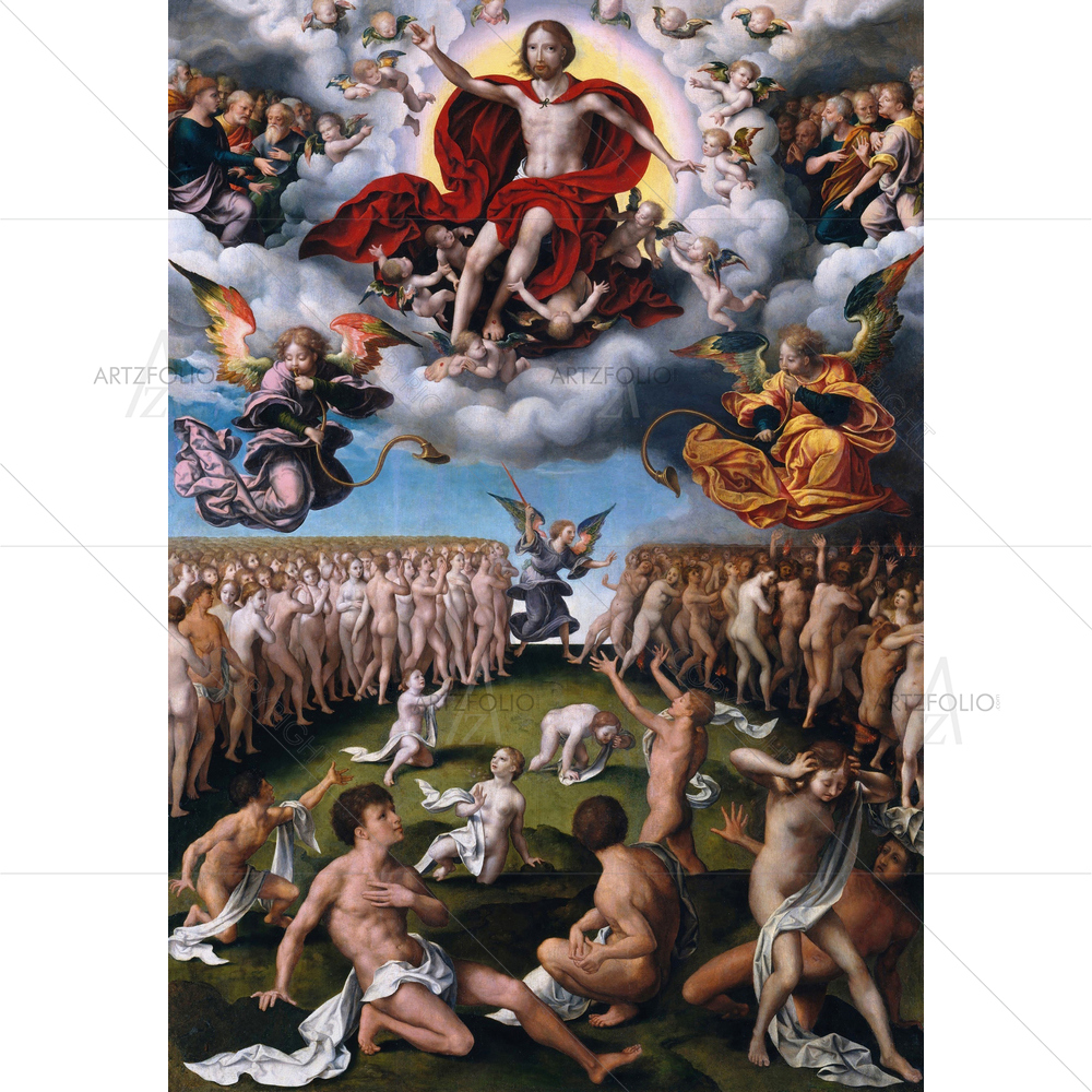 The Last Judgment, Joos Van Cleve, 1520-25 — custom-size art design 5012604