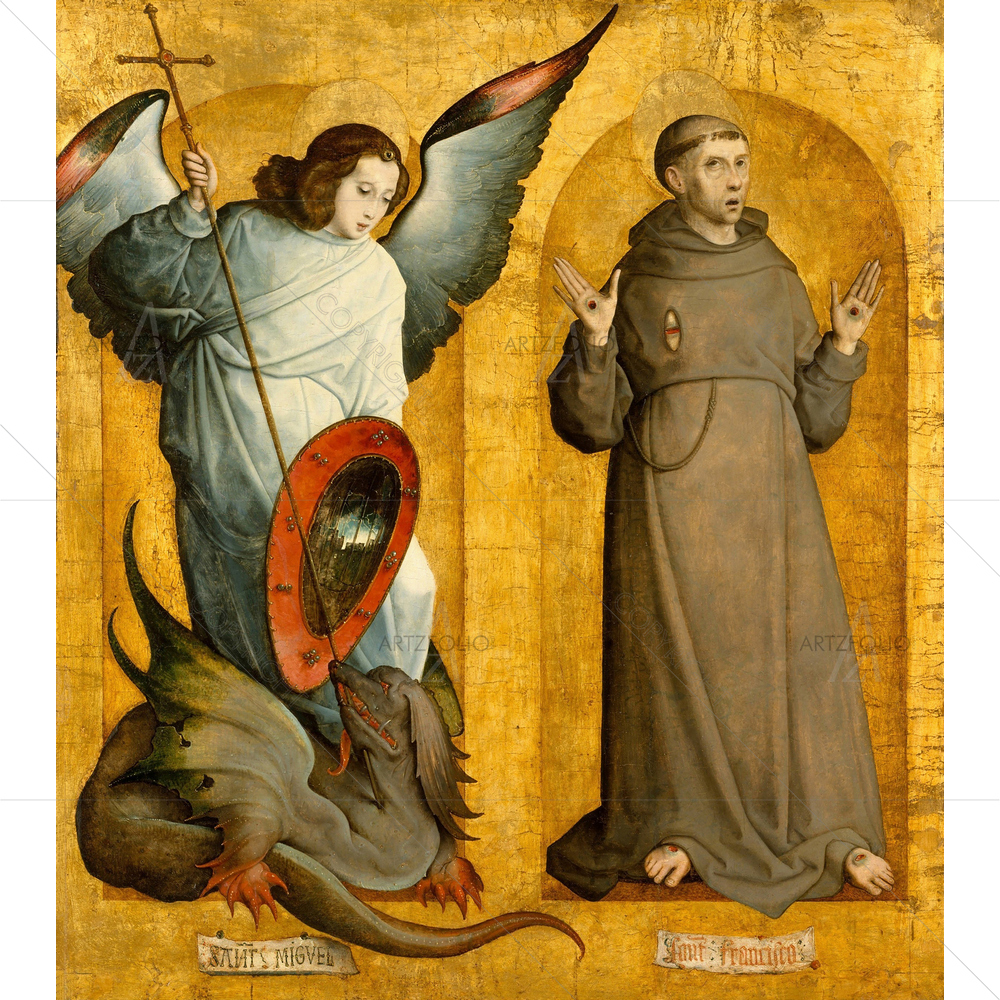 Saints Michael and Francis, Juan De Flandes, 1505-09 — Devotional custom art by ArtzFolio