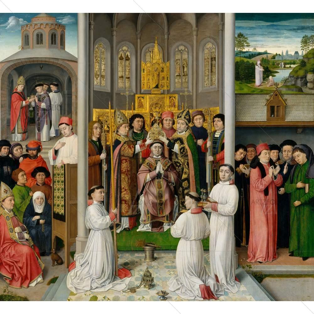 Scenes from Life of St. Augustine of Hippo, 1490 — custom-size art design 5012606
