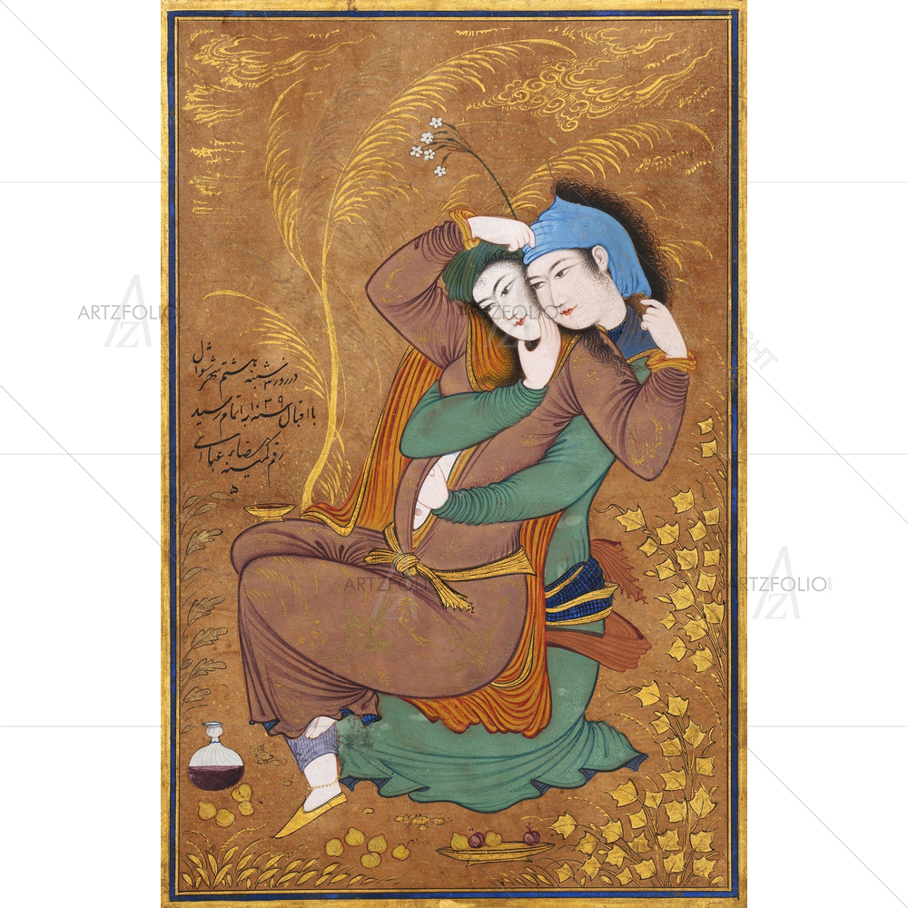 The Lovers, Riza-Yi Abbasi, 1630 — custom-size art design 5012620