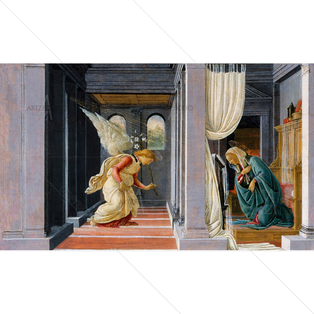 The Annunciation, Botticelli, 1485-92 — custom-size art design 5012621