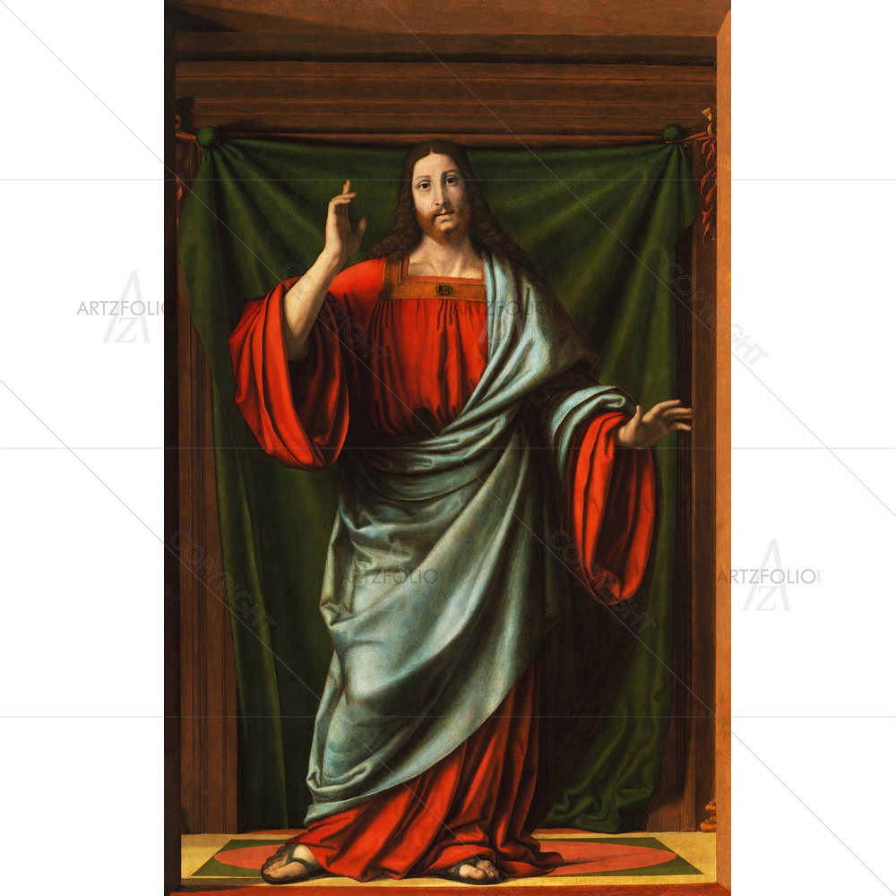 Christ Blessing, Andrea Solario, 1490-1524 — Devotional custom art by ArtzFolio