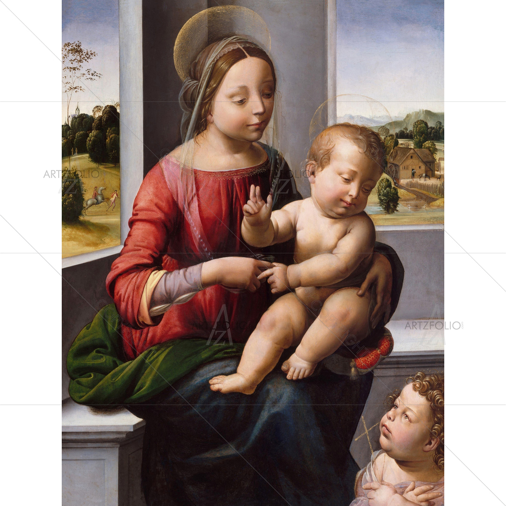 Madonna and Child with Youngest St. John the Baptist, Fra Bartolomeo, 1497 — Devotional custom art by ArtzFolio