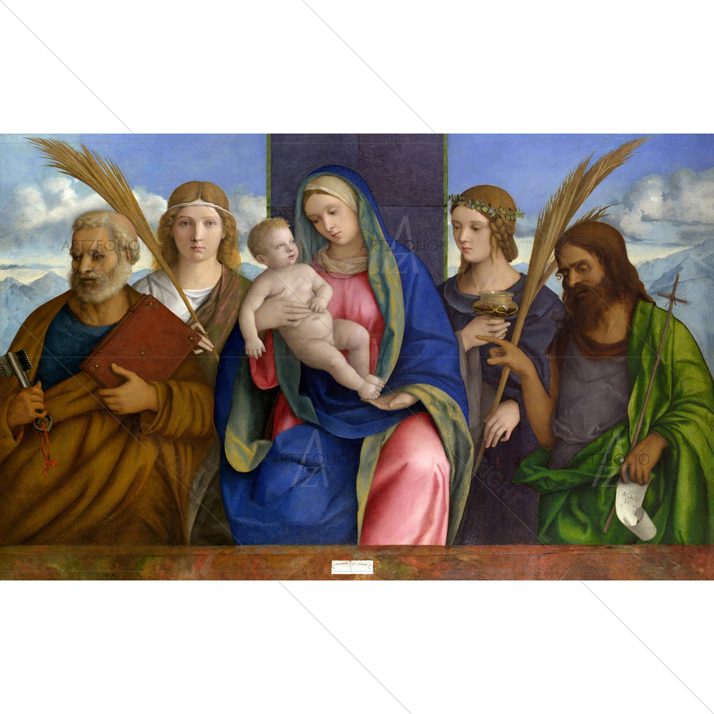 Madonna and Child Saints, Giovanni Bellini, 1460-1516 — custom-size art design 5012631