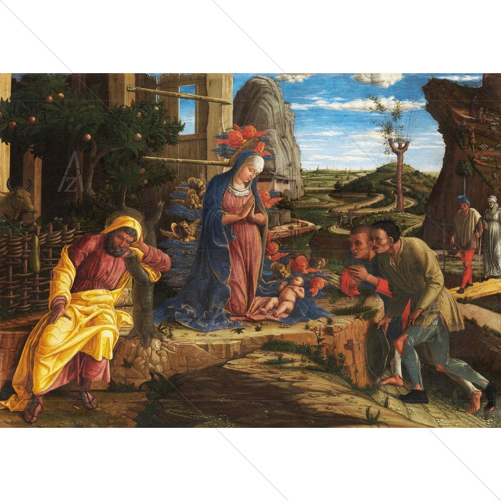 Adoration of Shepherds, Andrea Mantegna, 1450-70 — custom-size art design 5012633