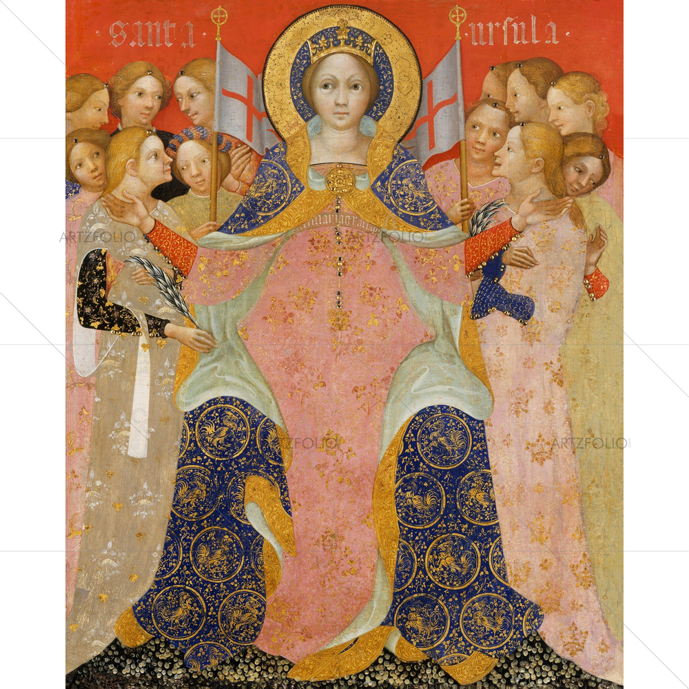 Saint Ursulla and Her Maidens, Niccolo Di Pietro, 1410 — custom-size art design 5012640