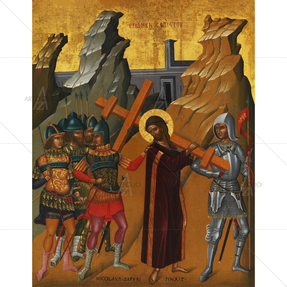 Christ Bearing the Cross, 1475-99 by Nicolaos Tzafouris — custom-size art design 5012641
