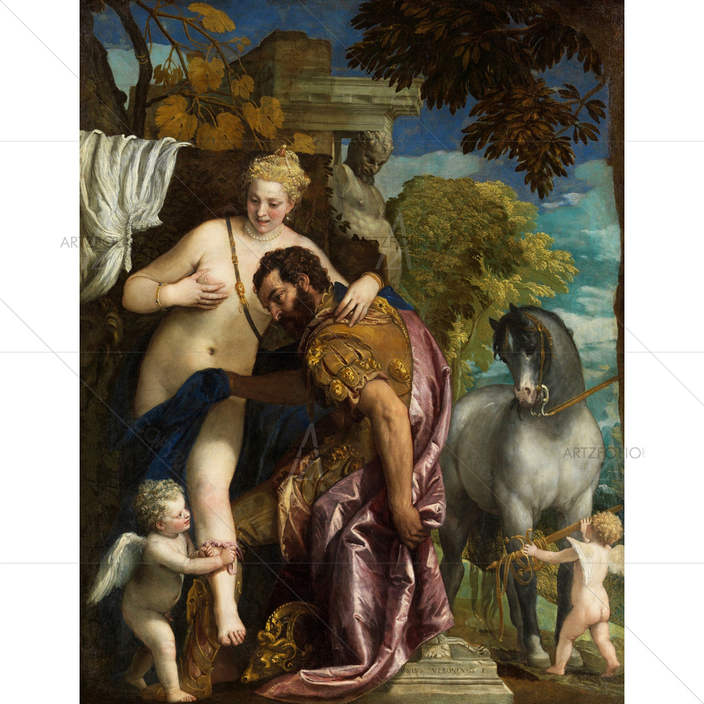 Mars and Venus United by Love, Paolo Veronese, 1570 — custom-size art design 5012649
