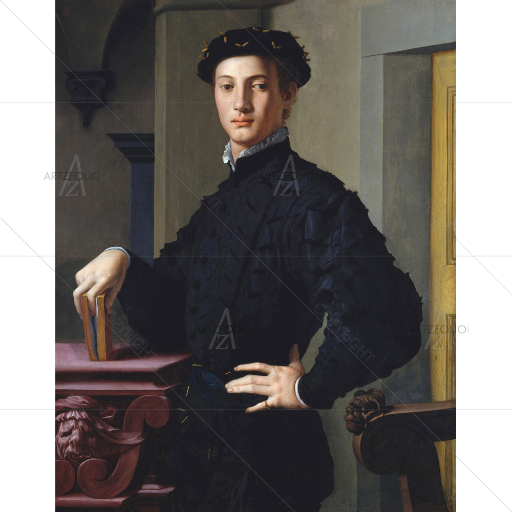 Portrait of Young Man, Bronzino, 1530 — custom-size art design 5012651