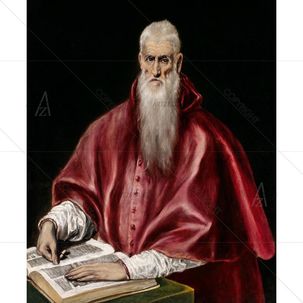 St. Jerome as Scholar, El Greco, 1610 — Devotional custom art by ArtzFolio