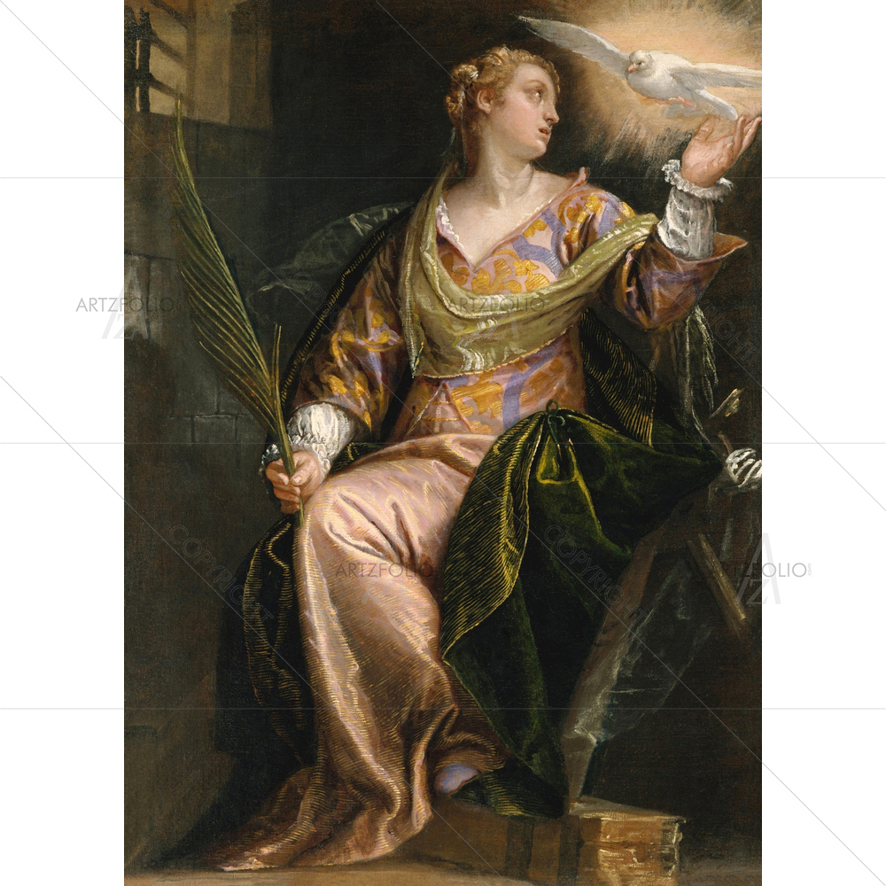 St. Catherine of Alexandria in Prison, Paolo Veronese, 1580-85 — Devotional custom art by ArtzFolio