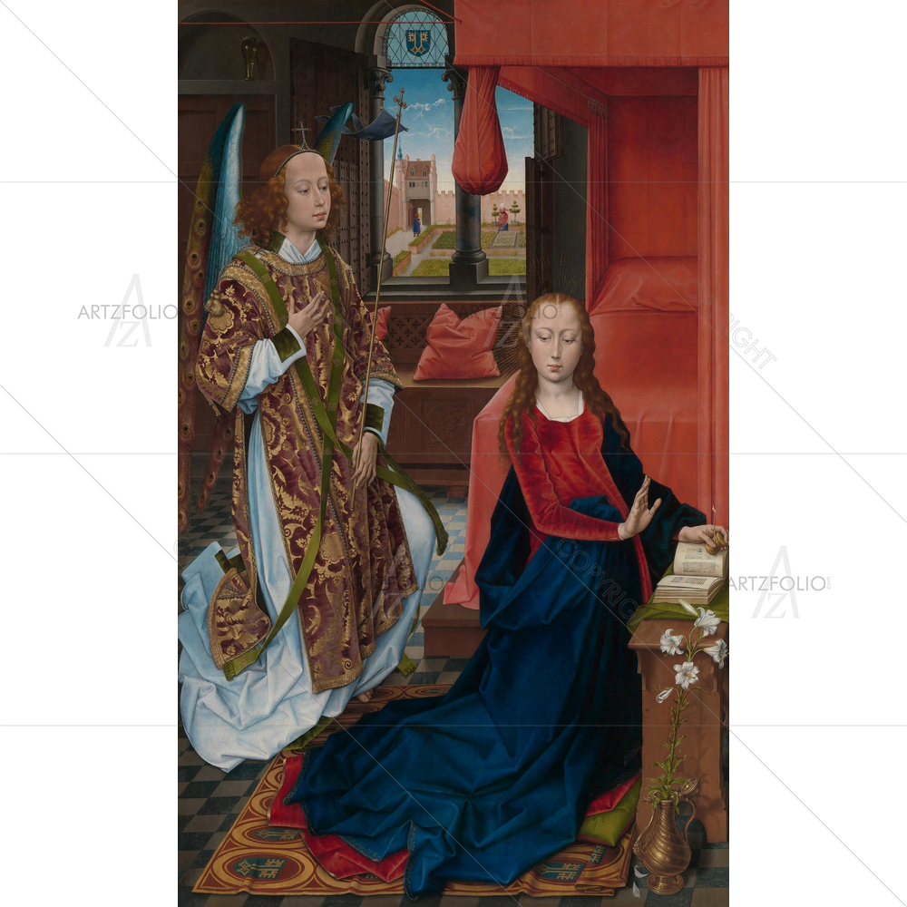 The Annunciation, Hans Memling, 1465-70 — custom-size art design 5012663