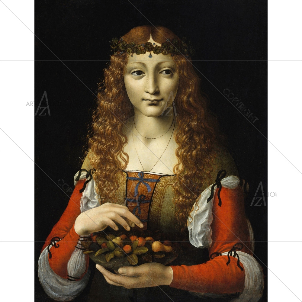 Girl with Cherries, Ambrogio De Predis, 1491-95 — Adult custom art by ArtzFolio
