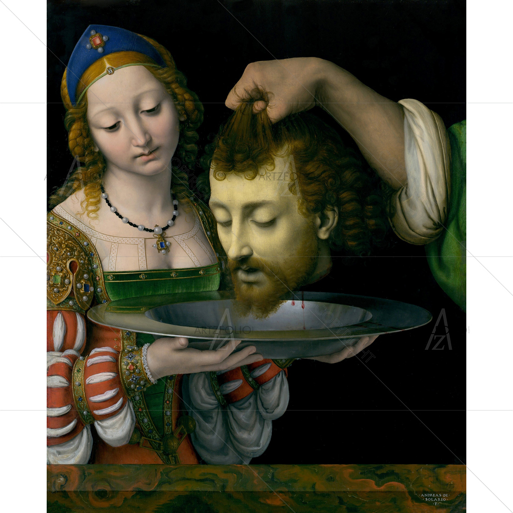 Salome with Head of John the Baptist, Andrea Solario, 1490-1524 — custom-size art design 5012668